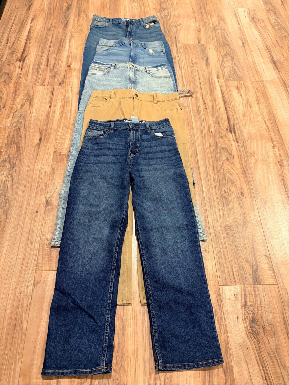 OshKosh B'gosh Kids Straight-Leg Jeans Set of 5 - Dark Blue, Light Blue, Tan